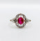 Bague 53.5 Bague Art déco en or 18k avec rubis synthétique et diamants taille rose 58 Facettes A07129