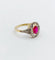 Bague 53.5 Bague Art déco en or 18k avec rubis synthétique et diamants taille rose 58 Facettes A07129