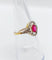 Bague 53.5 Bague Art déco en or 18k avec rubis synthétique et diamants taille rose 58 Facettes A07129