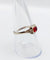 Bague 56.5 Bague Art déco en or blanc 18k avec pierre rouge 58 Facettes A07130