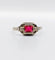 Bague 56.5 Bague Art déco en or blanc 18k avec pierre rouge 58 Facettes A07130