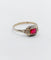 Bague 56.5 Bague Art déco en or blanc 18k avec pierre rouge 58 Facettes A07130
