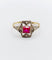 Bague 53.5 Bague Art déco en or 18k avec rubis synthétique et diamants 58 Facettes A07131