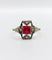 Bague 53.5 Bague Art déco en or 18k avec rubis synthétique et diamants 58 Facettes A07131