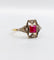 Bague 53.5 Bague Art déco en or 18k avec rubis synthétique et diamants 58 Facettes A07131