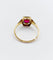Bague 53.5 Bague Art déco en or 18k avec rubis synthétique et diamants 58 Facettes A07131