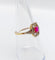 Bague 53.5 Bague Art déco en or 18k avec rubis synthétique et diamants 58 Facettes A07131