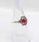 Bague 53.5 Bague Art déco en or 18k avec rubis synthétique et diamants 58 Facettes A07131