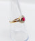 Bague 55.5 Bague Art déco en or jaune 18k et verre rouge (vers 1920) 58 Facettes A07132