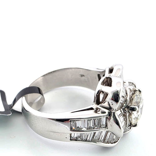 Bague 54 Bague bande en or blanc 18 ct avec diamants 58 Facettes 294/26 Z
