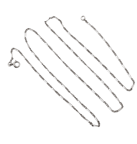 Collier Art déco - Chaîne gourmette alternée en platine 42,5 cm 58 Facettes A07144