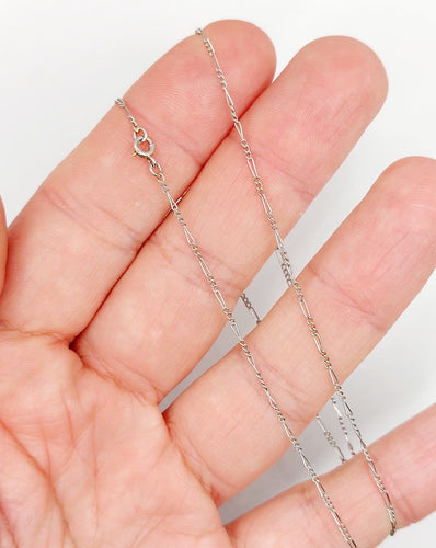 Collier Art déco - Chaîne gourmette alternée en platine 42,5 cm 58 Facettes A07144