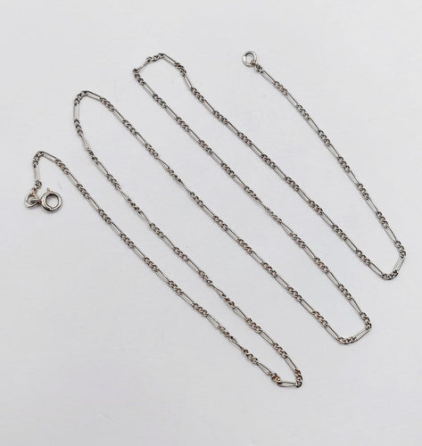 Collier Art déco - Chaîne gourmette alternée en platine 42,5 cm 58 Facettes A07144