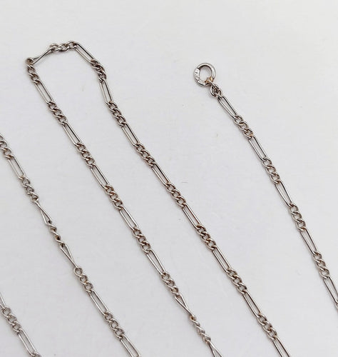 Collier Art déco - Chaîne gourmette alternée en platine 42,5 cm 58 Facettes A07144