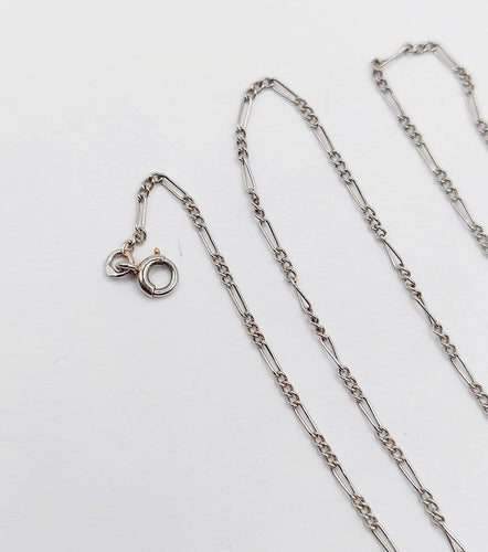 Collier Art déco - Chaîne gourmette alternée en platine 42,5 cm 58 Facettes A07144