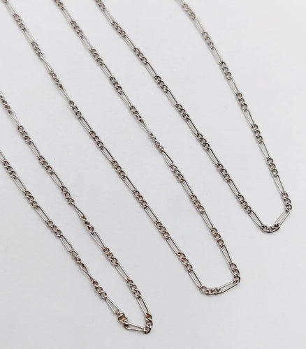 Collier Art déco - Chaîne gourmette alternée en platine 42,5 cm 58 Facettes A07144