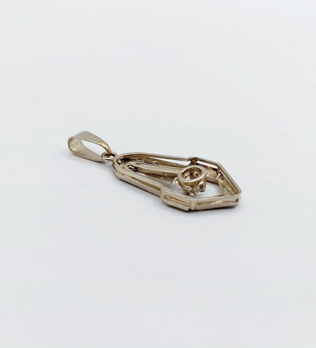 Pendentif Pendentif Art déco en or blanc 18k, platine et diamant taille rose 58 Facettes A07145