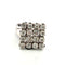 Bague 54 Bague vintage à damier en or blanc 18 ct et diamants 58 Facettes 628 T A
