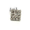 Bague 54 Bague vintage à damier en or blanc 18 ct et diamants 58 Facettes 628 T A
