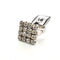 Bague 54 Bague vintage à damier en or blanc 18 ct et diamants 58 Facettes 628 T A