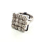 Bague 54 Bague vintage à damier en or blanc 18 ct et diamants 58 Facettes 628 T A