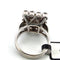 Bague 54 Bague vintage à damier en or blanc 18 ct et diamants 58 Facettes 628 T A
