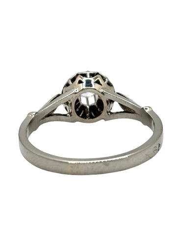 Bague 53 Bague en or blanc 18K et platine 950 sertie d’un diamant 58 Facettes 1890
