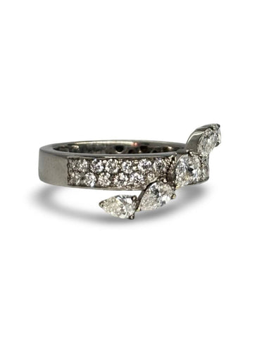 Bague 54 Bague en or blanc 18K sertie de diamants naturels 2 carats 58 Facettes 1870