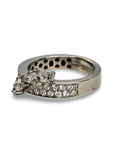 Bague 54 Bague en or blanc 18K sertie de diamants naturels 2 carats 58 Facettes 1870