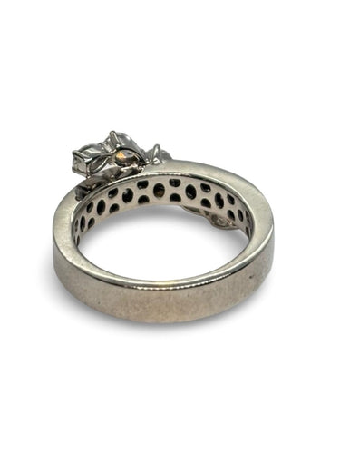 Bague 54 Bague en or blanc 18K sertie de diamants naturels 2 carats 58 Facettes 1870