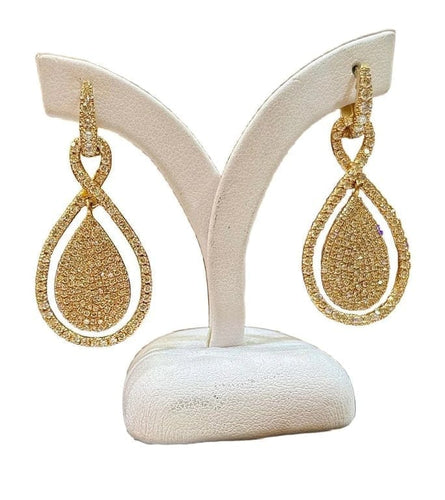 Boucles d'oreilles Edouard Nahum - Boucles d'oreilles modulables en or rose et diamants 58 Facettes en