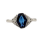 Bague 57 Bague Art déco en or blanc 18k et verre bleu (circa 1920) 58 Facettes A07151