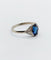 Bague 57 Bague Art déco en or blanc 18k et verre bleu (circa 1920) 58 Facettes A07151