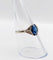 Bague 57 Bague Art déco en or blanc 18k et verre bleu (circa 1920) 58 Facettes A07151