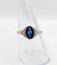 Bague 57 Bague Art déco en or blanc 18k et verre bleu (circa 1920) 58 Facettes A07151