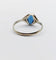 Bague 57 Bague Art déco en or blanc 18k et verre bleu (circa 1920) 58 Facettes A07151