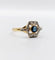 Bague 57.5 Bague Art déco en or 18k et verre bleu (circa 1920) 58 Facettes A07152