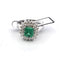 Bague 56 Bague en or blanc 18 ct avec émeraude et diamants 58 Facettes OC SM