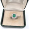Bague 56 Bague en or blanc 18 ct avec émeraude et diamants 58 Facettes OC SM