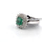 Bague 56 Bague en or blanc 18 ct avec émeraude et diamants 58 Facettes OC SM