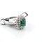 Bague 56 Bague en or blanc 18 ct avec émeraude et diamants 58 Facettes OC SM