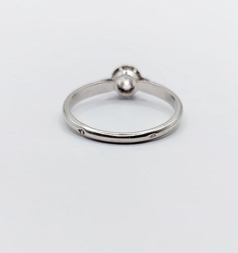 Bague 50.5 Bague solitaire Art déco en platine et diamant taille ancienne 0,10 ct 58 Facettes A07167