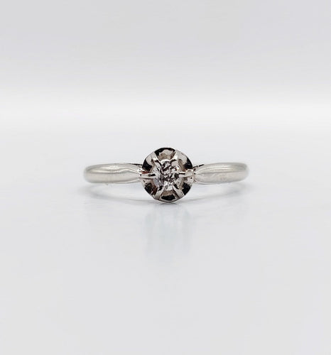 Bague 50.5 Bague solitaire Art déco en platine et diamant taille ancienne 0,10 ct 58 Facettes A07167