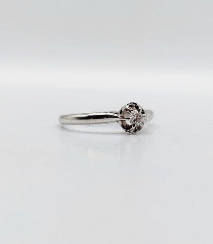 Bague 50.5 Bague solitaire Art déco en platine et diamant taille ancienne 0,10 ct 58 Facettes A07167