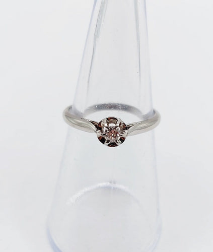 Bague 50.5 Bague solitaire Art déco en platine et diamant taille ancienne 0,10 ct 58 Facettes A07167