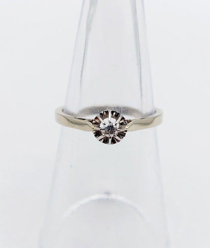 Bague 50.5 Bague solitaire Art déco en or blanc 18k, platine et diamant 58 Facettes A07169