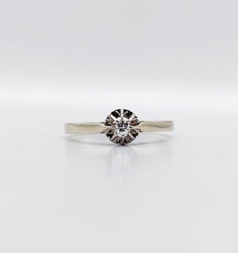 Bague 50.5 Bague solitaire Art déco en or blanc 18k, platine et diamant 58 Facettes A07169