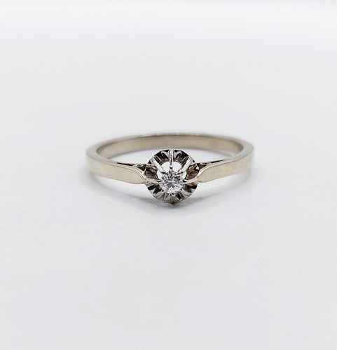 Bague 50.5 Bague solitaire Art déco en or blanc 18k, platine et diamant 58 Facettes A07169