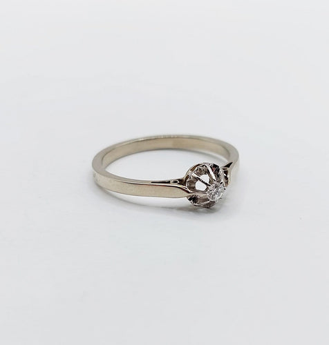 Bague 50.5 Bague solitaire Art déco en or blanc 18k, platine et diamant 58 Facettes A07169