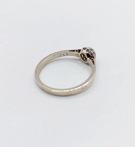 Bague 50.5 Bague solitaire Art déco en or blanc 18k, platine et diamant 58 Facettes A07169